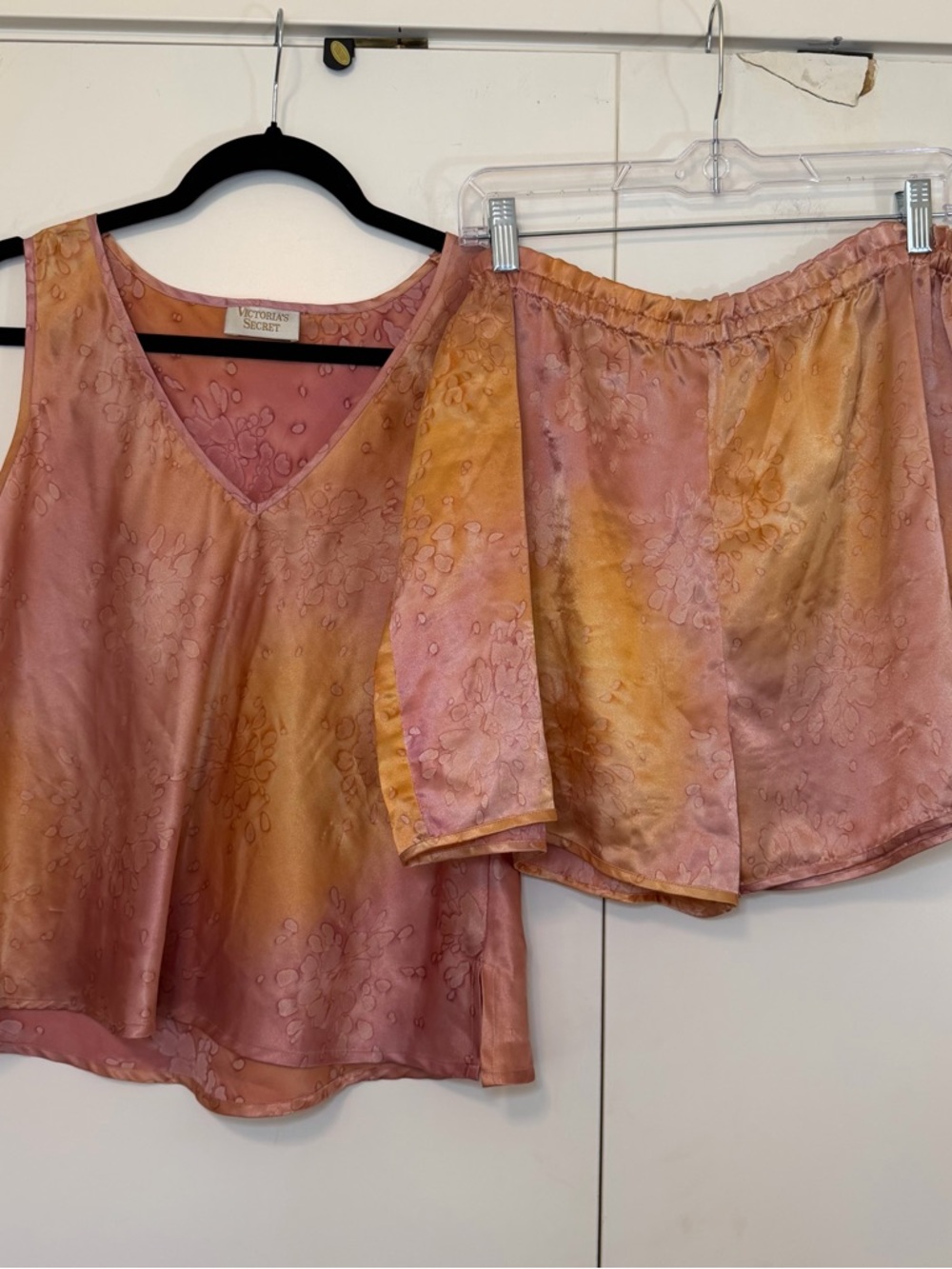 Vintage Victoria’s‎ Secret Pink & Gold Satin Pajama Set